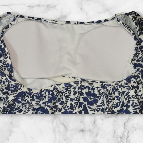 KENSIE - Blue Ruffle Off Shoulder Floral Bikini - Picture 4 of 9